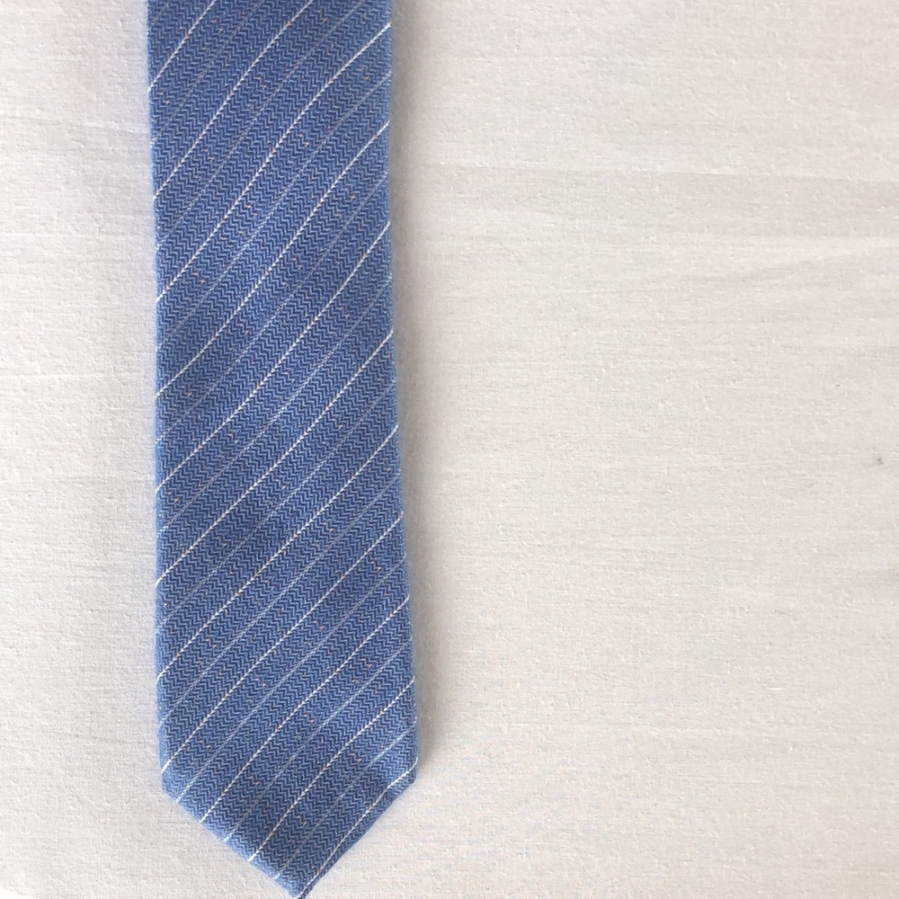 Ben Sherman Tie GUC Blue And White 70% Silk Blend 30% Cotton - Picture 9 of 15